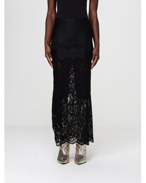 Rabanne Lace Midi Skirt - Black