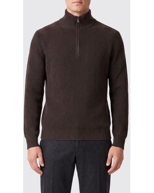 Ballantyne Slim Fit Wool Half-Zip Turtleneck Sweater - Black