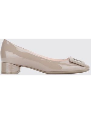 Roger Vivier Patent Leather Ballet Flats With Round Toe And Logo Plaque - Pink