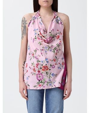 Liu Jo Satin Top With Floral Print - Red