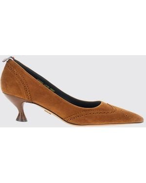 Thom Browne Wingtip-Pumps Aus Veloursleder Mit Brogue-Details - Braun