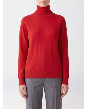 P.A.R.O.S.H. Long-Sleeved Pure Cashmere Roll Neck Jumper P.A.R.O.S.H. With Ribbed Trims - Red