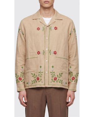BAZISZT Floral Print Long-Sleeved Shirt - Natural