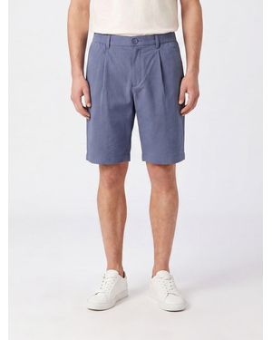 Herno Crêpe Chino Shorts With Belt Loops - Blue