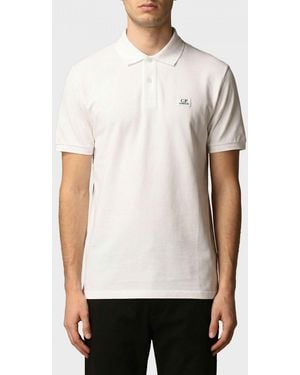C.P. Company Cotton Polo Shirt With Mini Logo - White