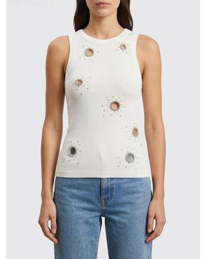 Des Phemmes Jersey Top With Appliqués - Blue