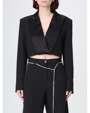 Pinko Viscose Blend Crop Blazer - Black
