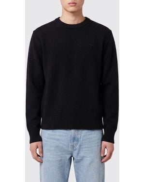 Ami Paris Wollpullover Mit Rundhalsausschnitt Und Ami De Coeur-Logostickerei - Schwarz