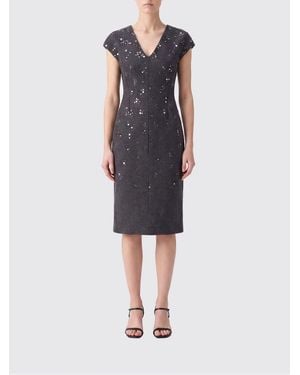 Jil Sander Virgin Wool Midi Sheath Dress With Sequins And Slit - Blue