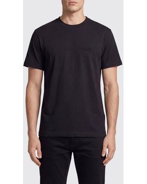 Versace Jeans Couture Slim Fit Cotton T-Shirt With Tone-On-Tone Logo - Black