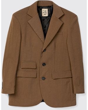 CAMPERLAB Single Breasted Econyl Blazer - Brown