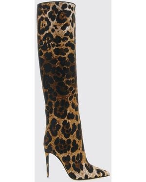 Dolce & Gabbana Dolce &Amp Gabbana Animal Print Fabric High-Heel Cuissardes Boots - White