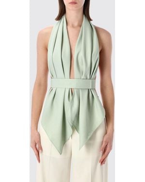 Alberta Ferretti Satin Top - Green