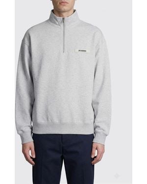 Jacquemus Cotton Zip Hoodie - Gray