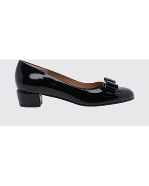 Ferragamo Vara Patent Leather Court Shoes - Black