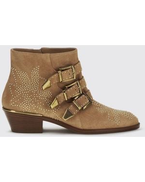 Chloé ChloÉ Susanna Suede Ankle Boots With Micro Studs - Brown