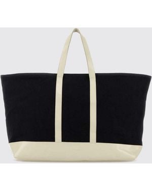GIMAGUAS Maxi Cotton Tote Bag With Bicolor Abstract Print And Double Handle - White