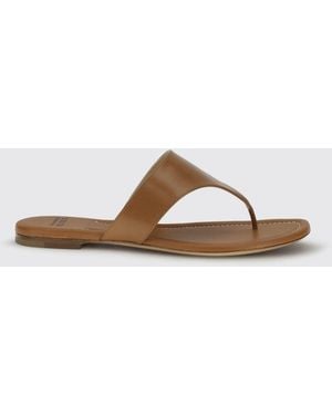 Francesco Russo Leather Flip Flops - Brown