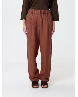 Brunello Cucinelli Slim Fit Leinenmischhose - Rot