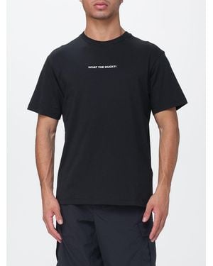 Save The Duck Rundhals-T-Shirt Aus Reiner Baumwolle Mit Grafischem Slogan-Print - Schwarz