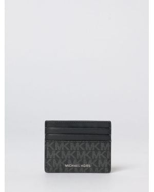 Michael Kors Greyson Tall Card Coated Cotton Credit Card Holder With All-Over Monogram - White