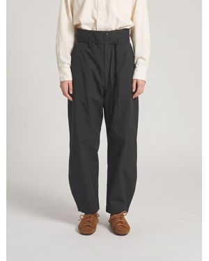 Barena Pantalones De Pierna Ancha De Algodón Elástico - Negro