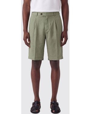 PT Torino Linen And Cotton Blend Chino Shorts - Green