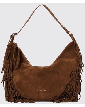 Orciani Isola Fringed Suede Bag - Brown