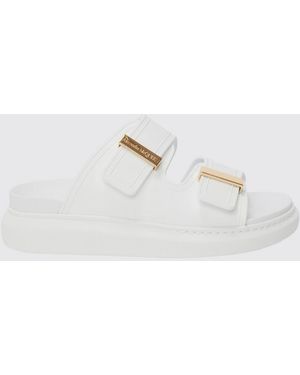 McQueen Flache Sandalen Damen - Weiß