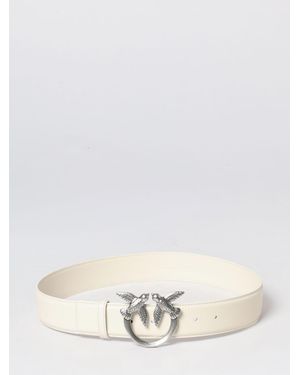 Pinko Love Berry Leather Belt - Natural