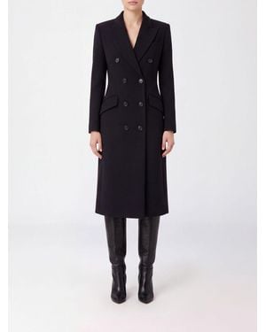 Elisabetta Franchi Long Double-Breasted Coat - Blue