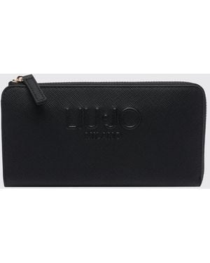 Liu Jo Saffiano Faux Leather Wallet - Black