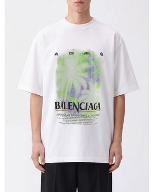 Balenciaga Relaxed Fit Cotton T-Shirt With Graphic Logo Print - Grey