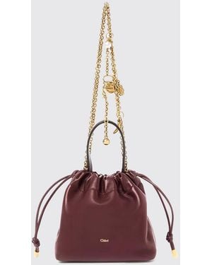 Chloé ChloÉ Minibolso Saco Icons De Napa De Cordero Con Cordón Ajustable - Rosa