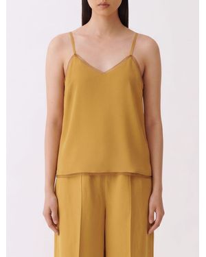Fabiana Filippi Silk Blend Basic Top - Yellow