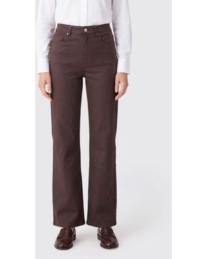 PAIGE Jeans Anessa A Vita Alta Con Gamba Larga Realizzati - Marrone