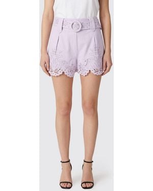 FARM Rio Cotton And Sangallo Shorts - Pink