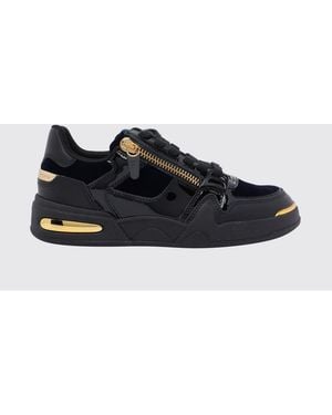 Giuseppe Zanotti Gz-Ghost Leather And Patent Leather Trainers - Black