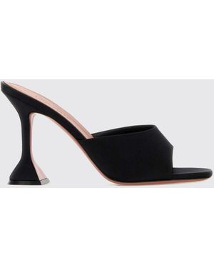 AMINA MUADDI Lupita Satin Mules With Spool Heel - Black