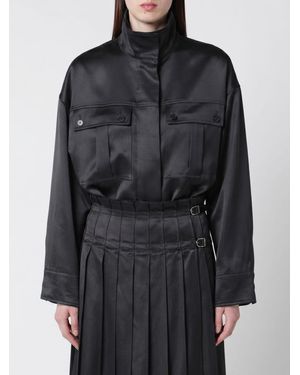 DURAZZI MILANO Satin Bomber Jacket - Black