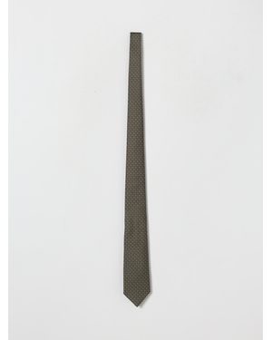 Luigi Borrelli Napoli Pure Silk Tie With Graphic Print And Applied Logo - White