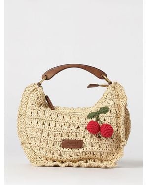 Twinset Crochet Raffia Bag - Metallic
