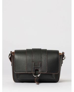 Hogan Flap Trend Leather Bag - Black