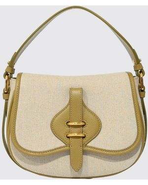 Coccinelle Mavery Canvas And Grained Leather Bag - Metallic