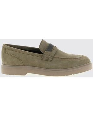 Brunello Cucinelli Suede Loafers With Monili - Green