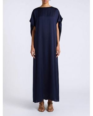 Momoní Momon&Igrave Satin Long Dress - Blue