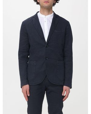 Mason's Single Breasted Cotton And Linen Blazer - Blue