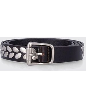Lemaire Stud Leather Belt - White