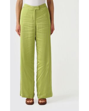 Maliparmi Satin Palazzo Trousers - Green