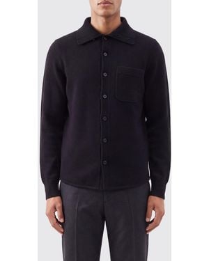 Dries Van Noten Monaco Cardigan Aus Reinem Kaschmir Mit Klassischem Kragen - Blau